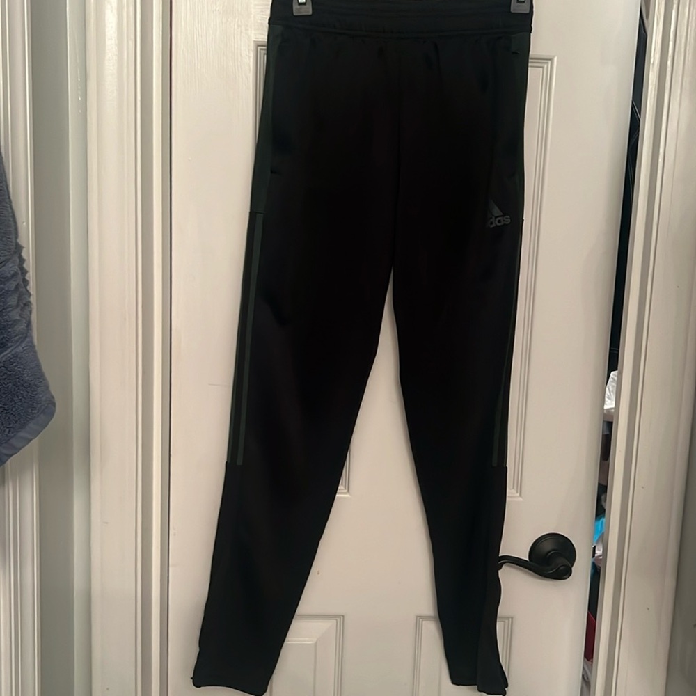 Adidas black soccer pants/ athletic style jogger pants size 13/14youth (large)